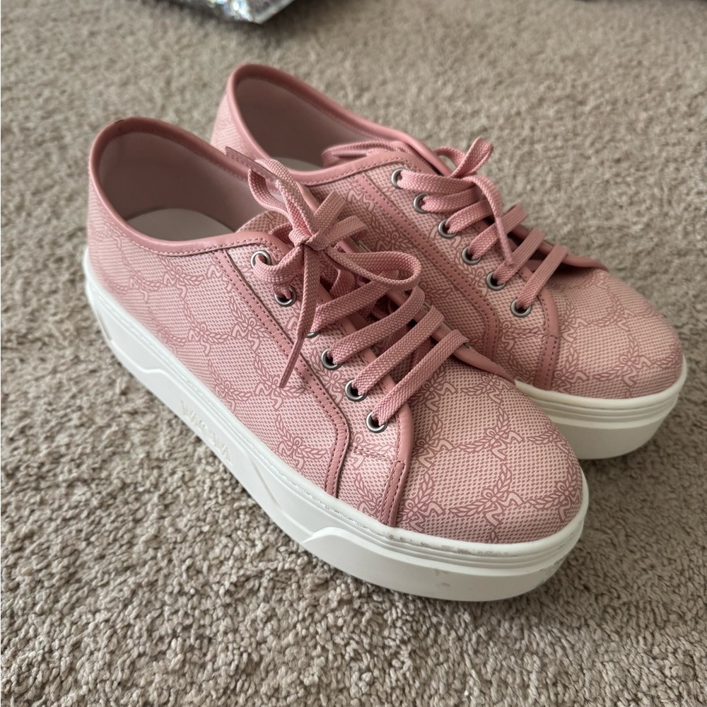 MCM Pink Platform Sneakers
